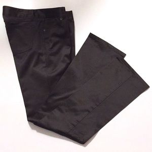 ZARA Shiny Cotton dark brown Jeans boot leg​